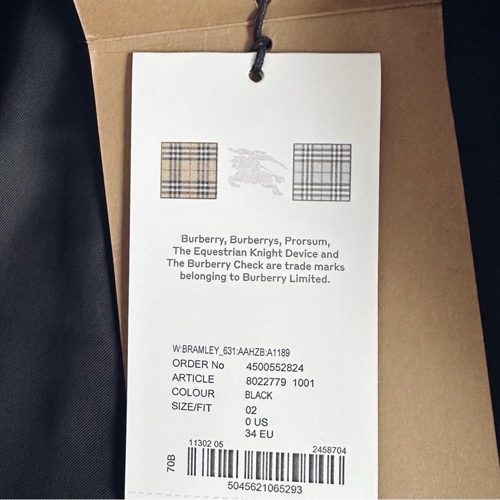 NWT Women’s Burberry Bramley Wool & Cashmere Car Coat Women's Blazer Coat Black - Picture 13 of 14